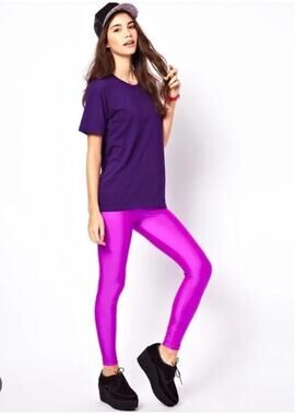American Apparel Metallic Hot Pink Lamé Leggings – XS, Rare Y2K, Made in USA